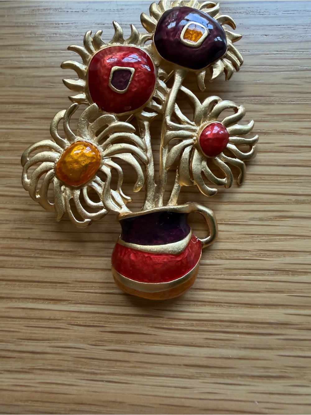 Vintage Yves Saint Laurent for Avon Van Gogh Sunflowers Brooch